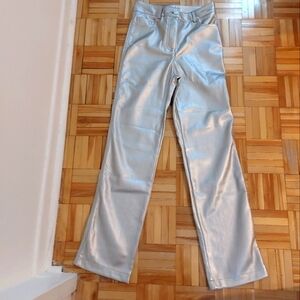 House of harlow faux leather silver pants nwt size 0